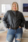 This Is It Faux Leather Bomber Jacket In Black