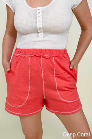 Contrast Stich Shorts with Pockets - 2 Colors!!!