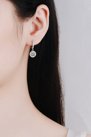Moissanite Round-Shaped Drop Earrings