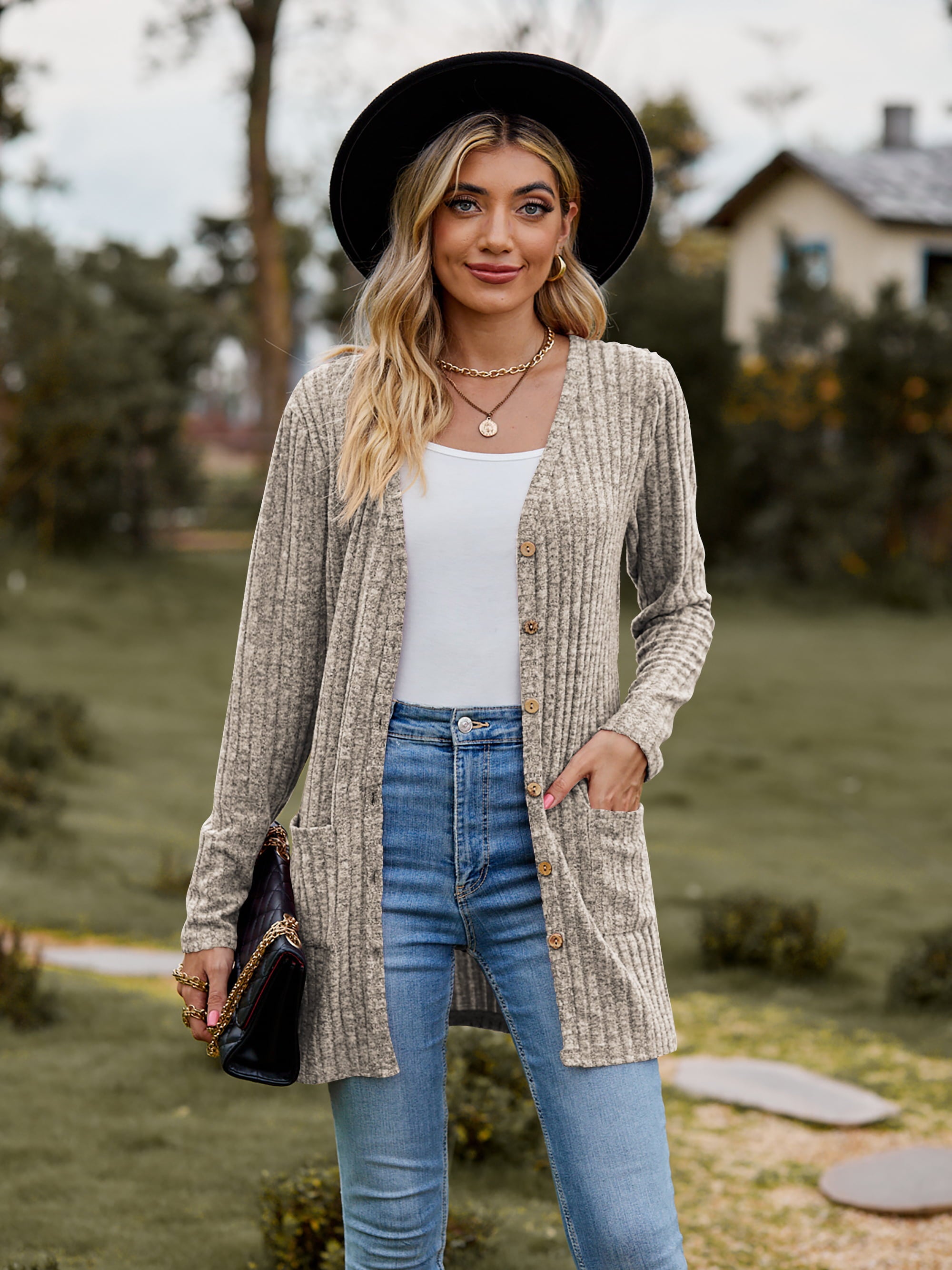 Long Ribbed Cardigan Outfit